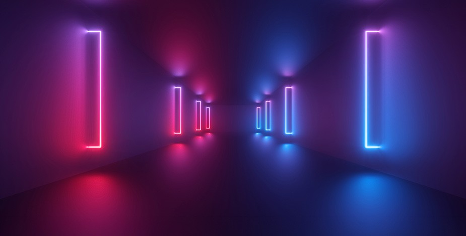 Ai neon lights in hall tertiary
