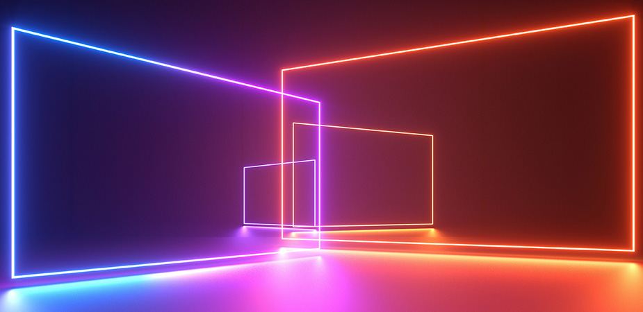 Neon rectagles overlapping