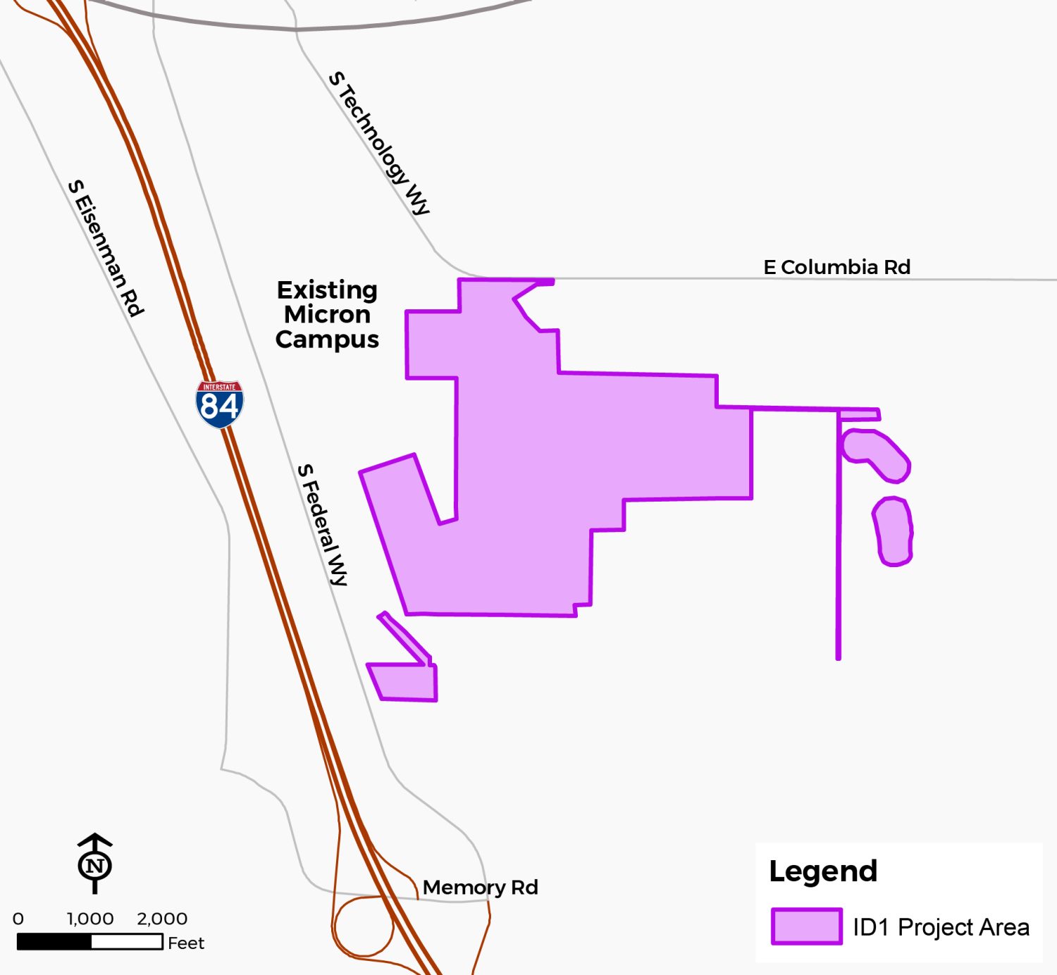 Micron campus location map